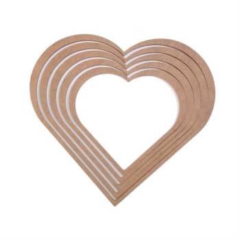 Wooden Decorative Frame For Macrame Heart Set (0133)